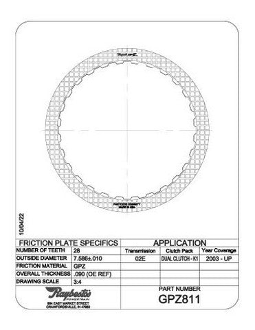 Friction Plates Raybestos Powertrain GPZ811