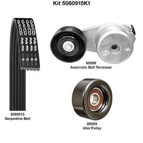 Serpentine Belt Drive Component Kit Dayco 5060915K1