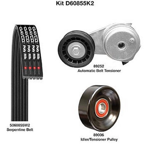 Serpentine Belt Drive Component Kit Dayco D60855K2