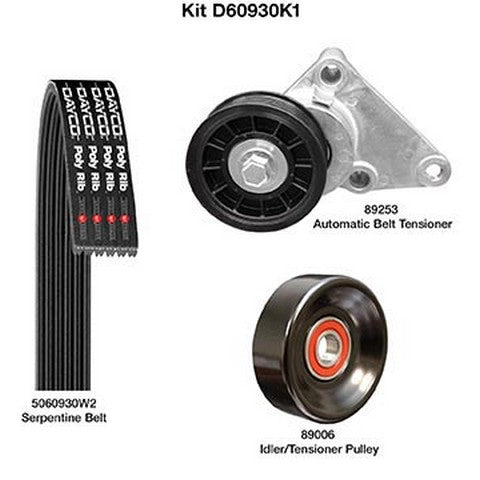 Serpentine Belt Drive Component Kit Dayco D60930K1