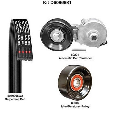 Serpentine Belt Drive Component Kit Dayco D60968K1