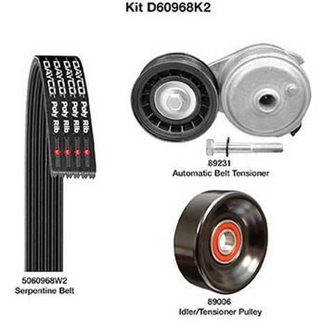 Serpentine Belt Drive Component Kit Dayco D60968K2
