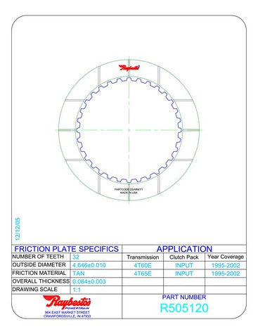 Friction Plates Raybestos Powertrain R505120