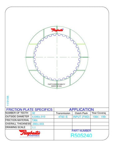 Friction Plates Raybestos Powertrain R505240