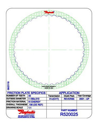 Friction Plates Raybestos Powertrain R520025