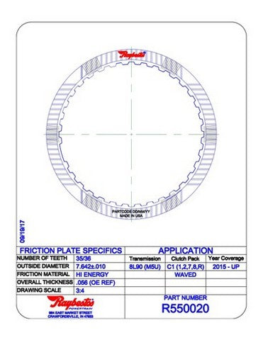 Friction Plates Raybestos Powertrain R550020