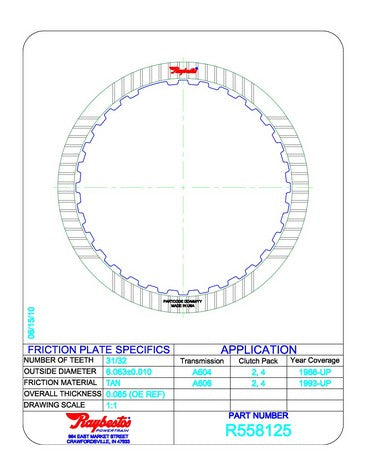 Friction Plates Raybestos Powertrain R558125