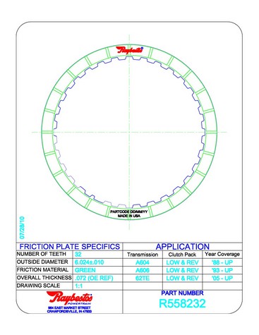 Friction Plates Raybestos Powertrain R558232