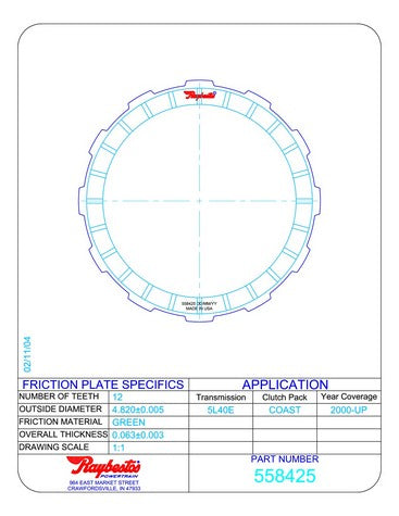 Friction Plates Raybestos Powertrain R558425