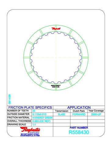 Friction Plates Raybestos Powertrain R558430