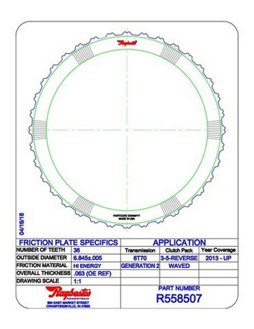 Friction Plates Raybestos Powertrain R558507
