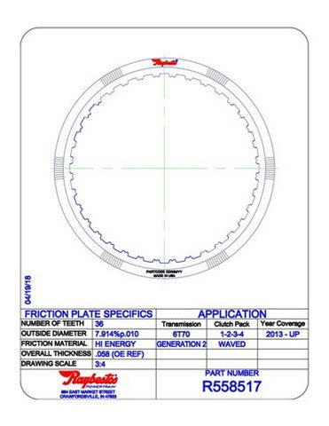 Friction Plates Raybestos Powertrain R558517