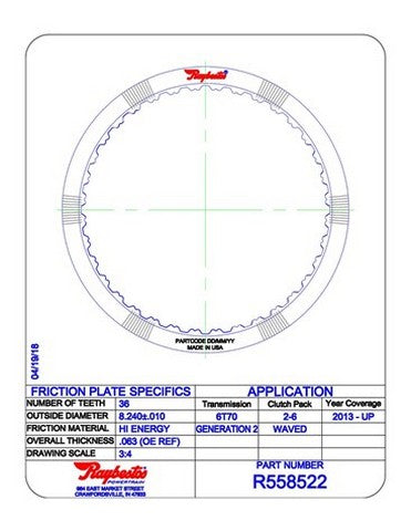 Friction Plates Raybestos Powertrain R558522