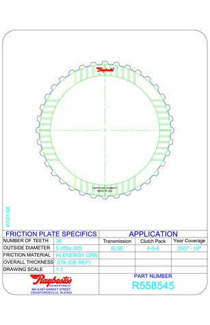 Friction Plates Raybestos Powertrain R558545