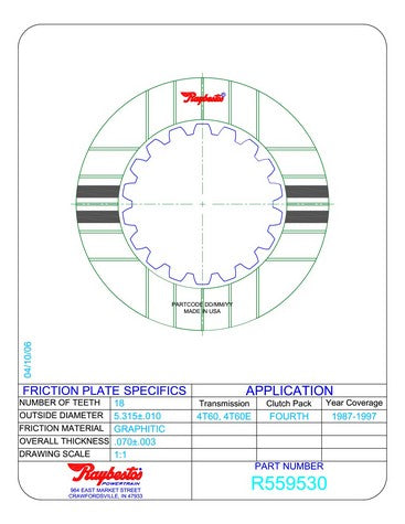 Friction Plates Raybestos Powertrain R559530