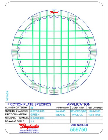 Friction Plates Raybestos Powertrain R559750