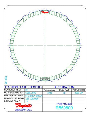 Friction Plates Raybestos Powertrain R559800