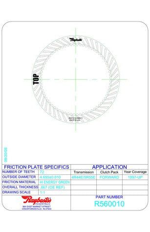 Friction Plates Raybestos Powertrain R560010