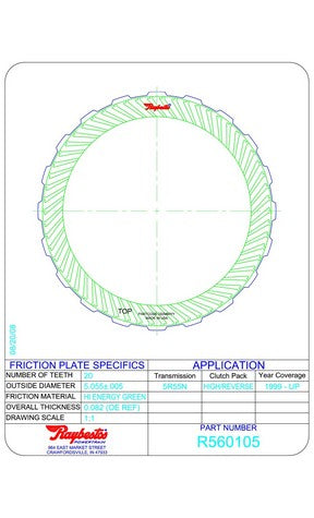 Friction Plates Raybestos Powertrain R560105