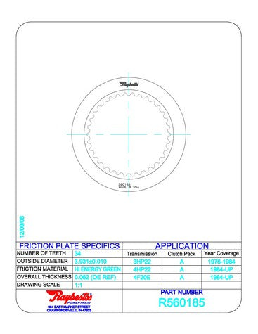 Friction Plates Raybestos Powertrain R560185