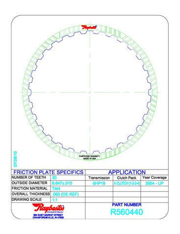 Friction Plates Raybestos Powertrain R560440