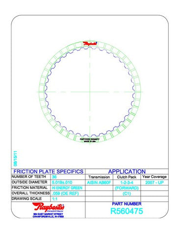 Friction Plates Raybestos Powertrain R560475