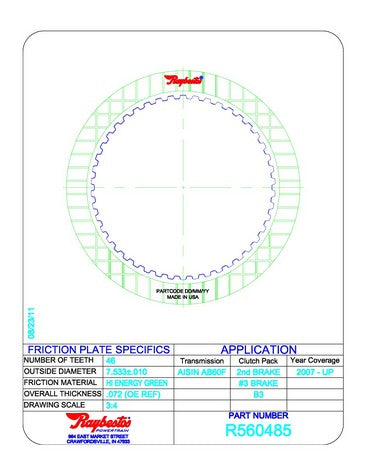 Friction Plates Raybestos Powertrain R560485