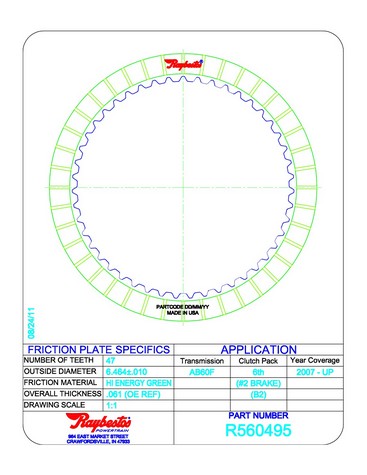 Friction Plates Raybestos Powertrain R560495
