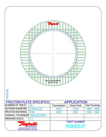 Friction Plates Raybestos Powertrain R560537