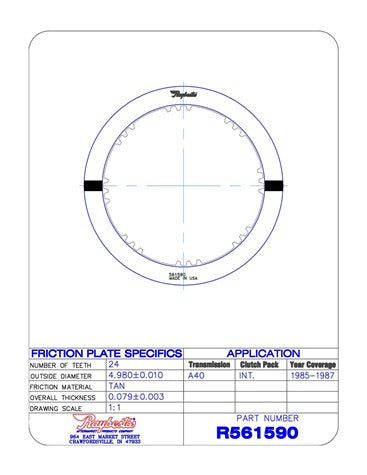 Friction Plates Raybestos Powertrain R561590