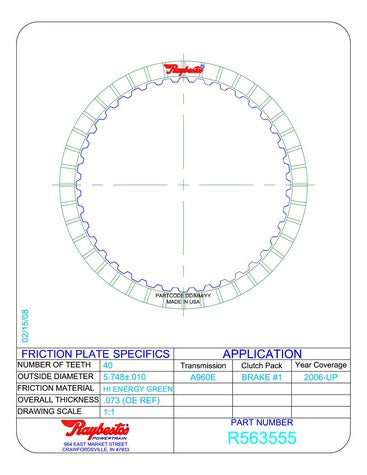 Friction Plates Raybestos Powertrain R563555