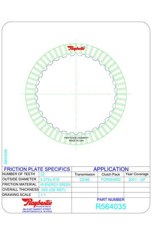 Friction Plates Raybestos Powertrain R564035