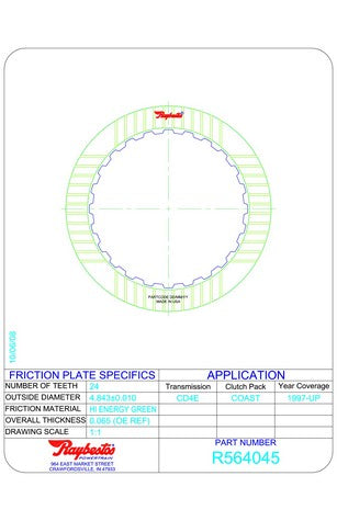 Friction Plates Raybestos Powertrain R564045