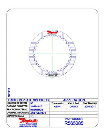 Friction Plates Raybestos Powertrain R565085