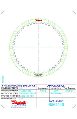 Friction Plates Raybestos Powertrain R565140