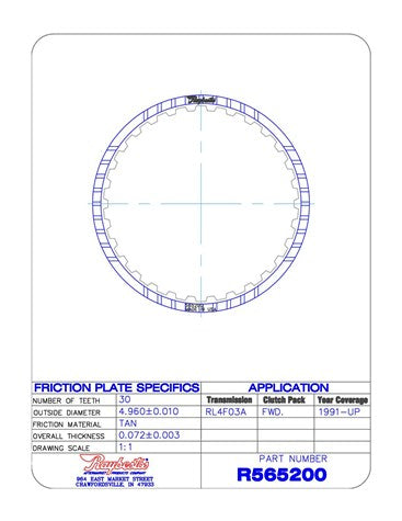 Friction Plates Raybestos Powertrain R565200