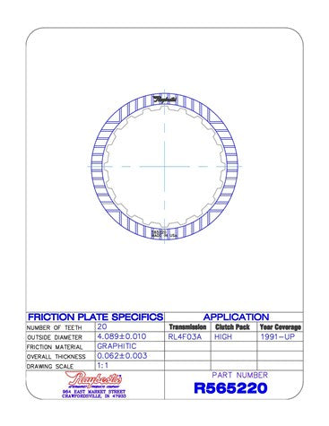 Friction Plates Raybestos Powertrain R565220