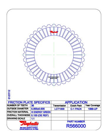Friction Plates Raybestos Powertrain R566000