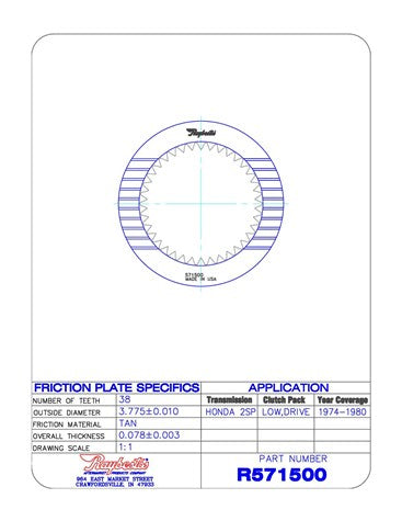 Friction Plates Raybestos Powertrain R571500
