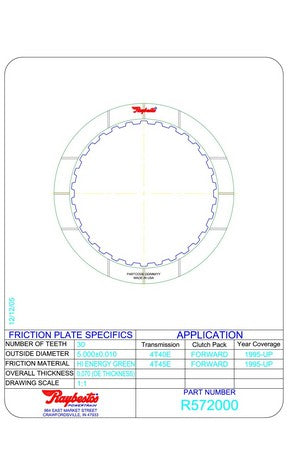 Friction Plates Raybestos Powertrain R572000