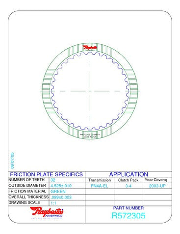 Friction Plates Raybestos Powertrain R572305