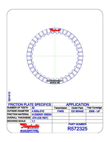 Friction Plates Raybestos Powertrain R572325
