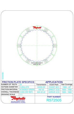Friction Plates Raybestos Powertrain R572505