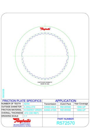 Friction Plates Raybestos Powertrain R572570