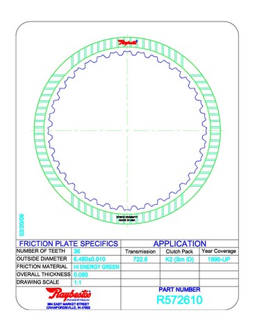Friction Plates Raybestos Powertrain R572610