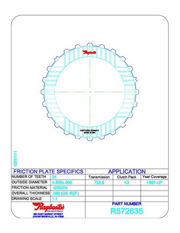 Friction Plates Raybestos Powertrain R572635