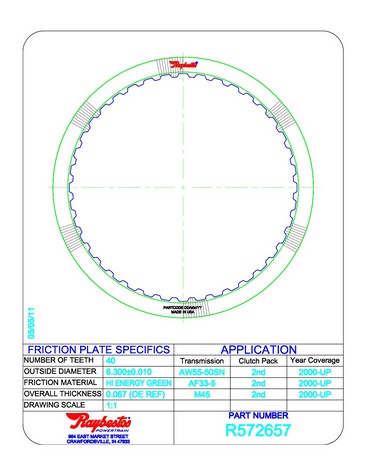 Friction Plates Raybestos Powertrain R572657
