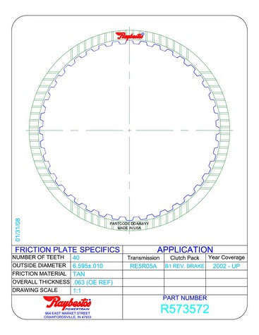 Friction Plates Raybestos Powertrain R573572
