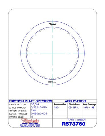 Friction Plates Raybestos Powertrain R573760