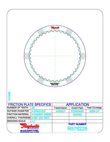 Friction Plates Raybestos Powertrain R576225